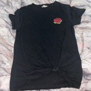 Black shirt with positive accusations
